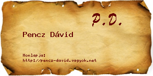 Pencz Dávid névjegykártya